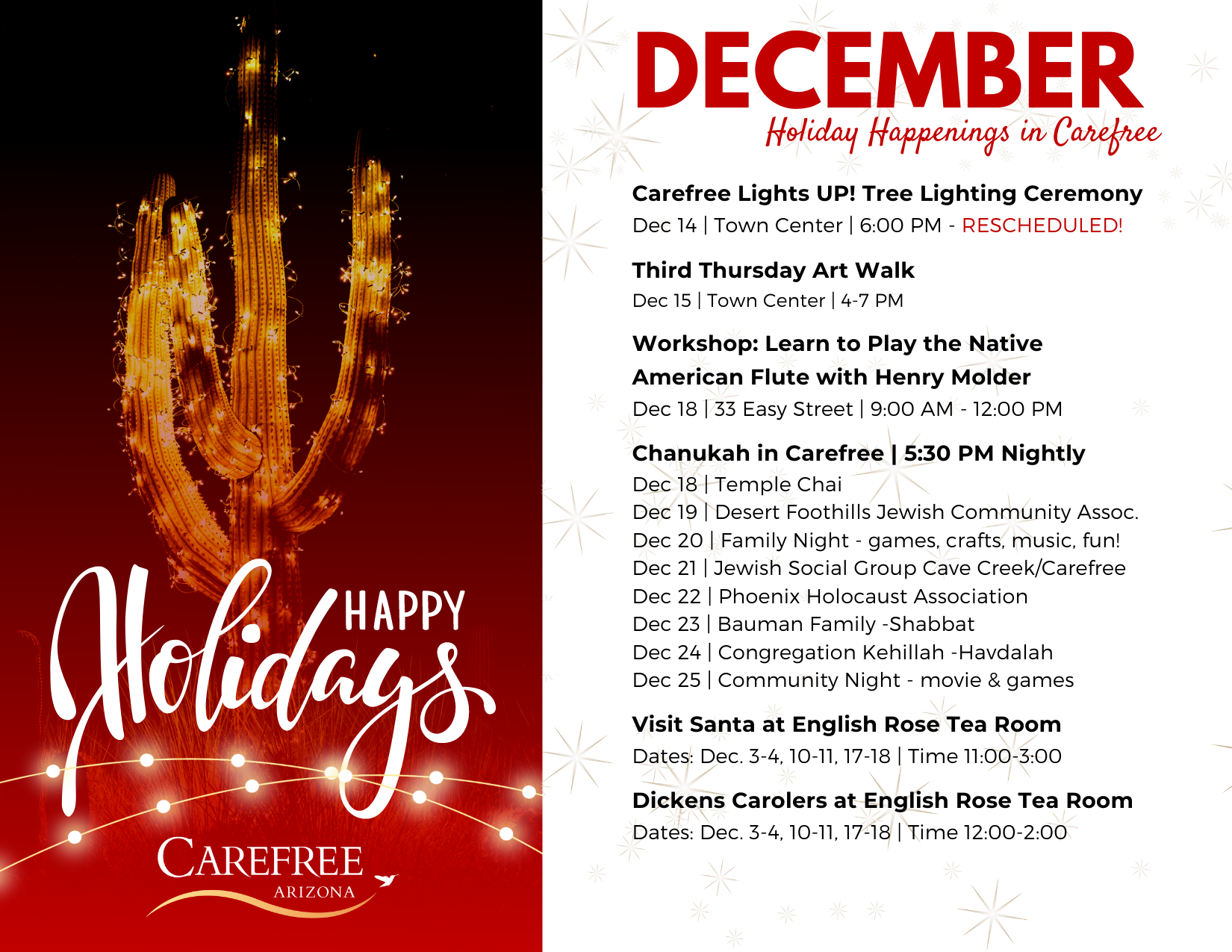 December schedule of events
